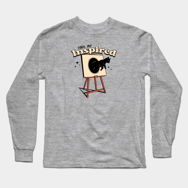 Inspired Black Cat in orange Long Sleeve T-Shirt by The Charcoal Cat Co.